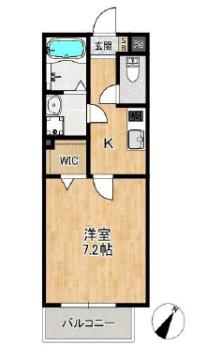 ALEGRIA姫路東(1K/1階)の間取り写真