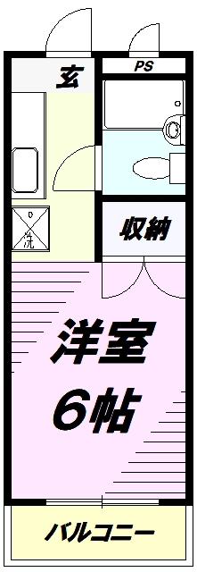 セントラル コーポ S館(1K/1階)の間取り写真