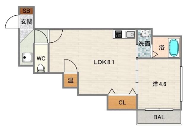F ASECIA KASTALIA (1LDK/2階)の間取り写真