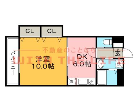 クオリティ平田(1DK/4階)の間取り写真