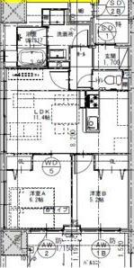 さくらHILLS ROKUBAN PLATINUM RESIDENCE(2LDK/11階)の間取り写真