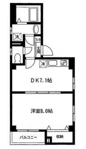 エクセルカーナ(1DK/3階)の間取り写真