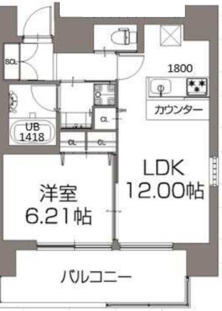 プレジオ天神橋II(1LDK/10階)の間取り写真