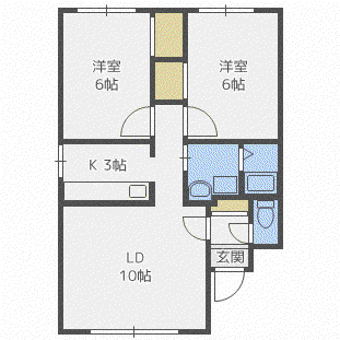 ルミナス41(2LDK/3階)の間取り写真