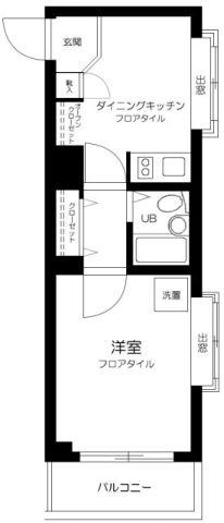 ラ・レジダンス・ド・ラフィネ(1DK/3階)の間取り写真