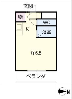 シンコーレジデンス(ワンルーム/2階)の間取り写真