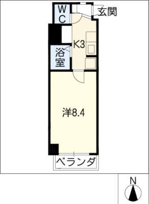 LIFE壱番館(1K/3階)の間取り写真