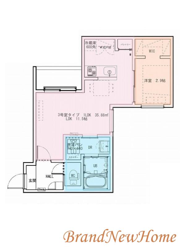 REGALEST堺町家(1LDK/1階)の間取り写真