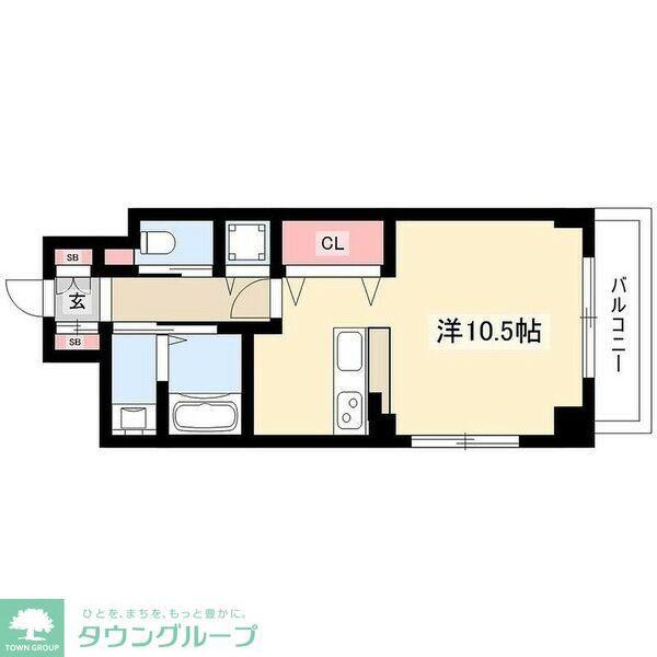 NEPLUS T(ワンルーム/6階)の間取り写真