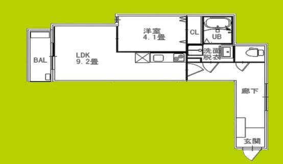 リテラス光善寺(1LDK/2階)の間取り写真