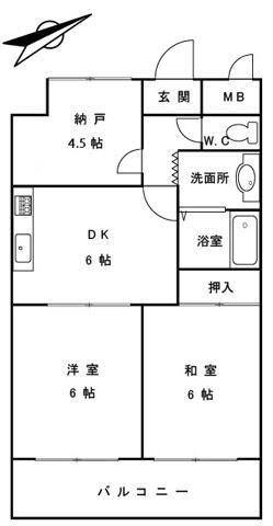 シティフォーラム溝の口(2SDK/5階)の間取り写真