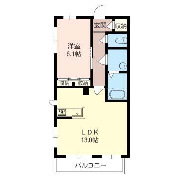 ドルチェ・M(1LDK/1階)の間取り写真