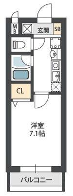 レジスコート東難波I(1K/3階)の間取り写真