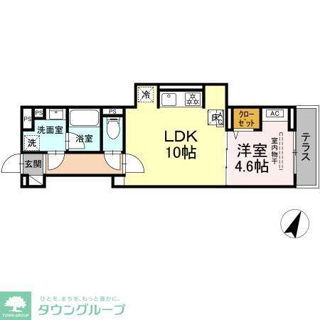 セレスティア上鷺宮II(1LDK/1階)の間取り写真
