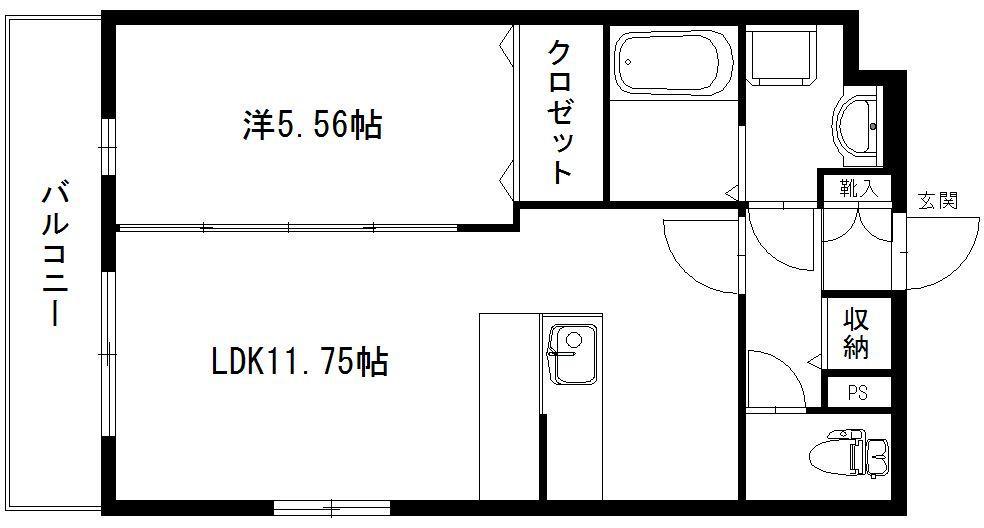 プランドールII(1LDK/4階)の間取り写真