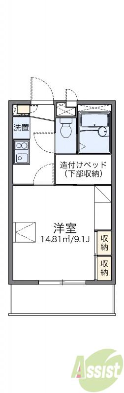 レオパレス多田3(1K/3階)の間取り写真