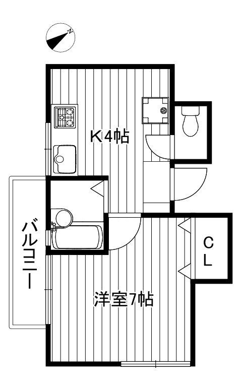 セシルガーデン(1K/3階)の間取り写真