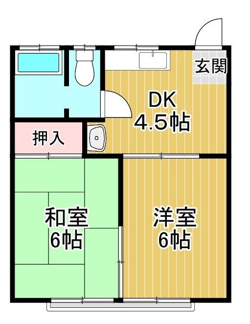 中央アパート(2DK/2階)の間取り写真
