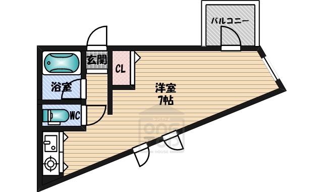 メゾン・ド・メトロ緑地公園(ワンルーム/3階)の間取り写真