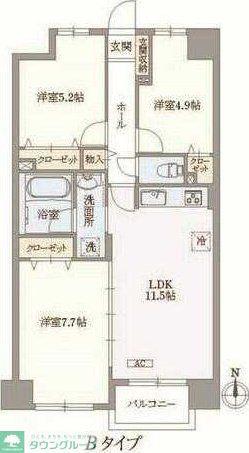 U COURT 西新井(3LDK/5階)の間取り写真