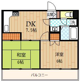 アクティーコーポ(2DK/2階)の間取り写真