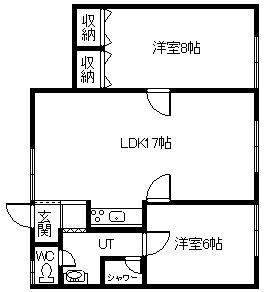 シティーハウス豊岡(2LDK/2階)の間取り写真