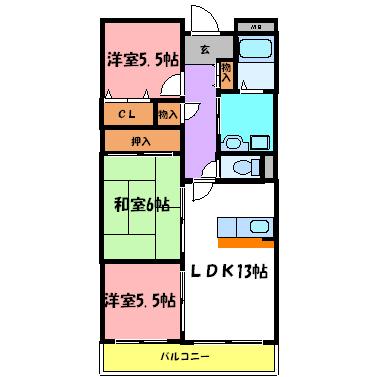グランドシャリオ(3LDK/3階)の間取り写真