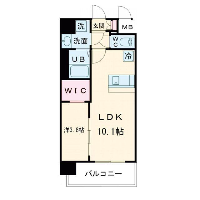 ソルテラスOSAKA御幣島(1LDK/4階)の間取り写真