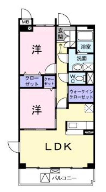 パラッツォ(2LDK/1階)の間取り写真
