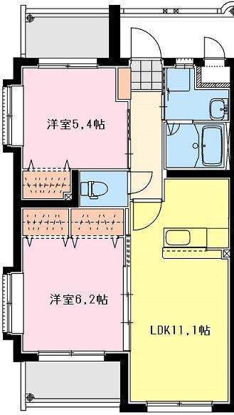 BROOKS SQUARE(2LDK/3階)の間取り写真