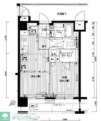 LA.スイート上野(1DK/5階)の間取り写真