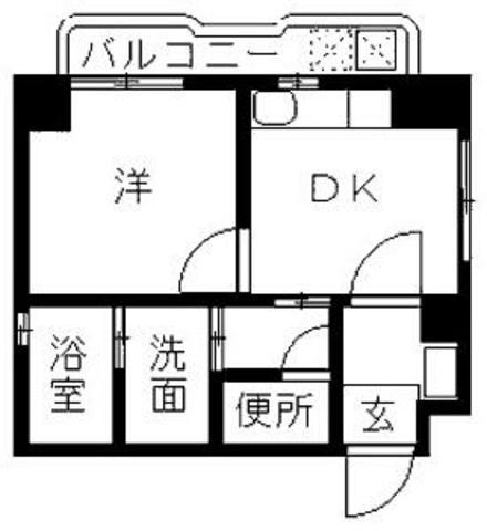 ハイネス白金(1DK/2階)の間取り写真