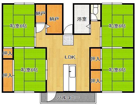 ヒルズ到津(4LDK/4階)の間取り写真