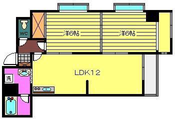 PERTH MANSION(2LDK/6階)の間取り写真