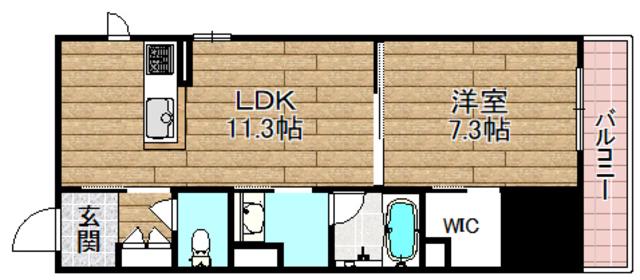シャーメゾン跡坂(1LDK/2階)の間取り写真