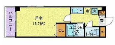 アクシーズV(1K/2階)の間取り写真