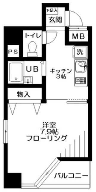 ジョワメゾン田端(1K/7階)の間取り写真