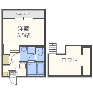 PREMIER東比恵(1K/1階)の間取り写真