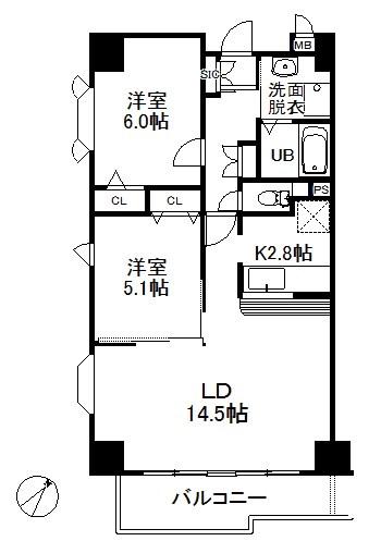 アレグリア(2LDK/1階)の間取り写真
