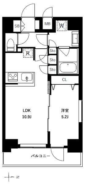 アーバンパーク浅草2(1LDK/6階)の間取り写真