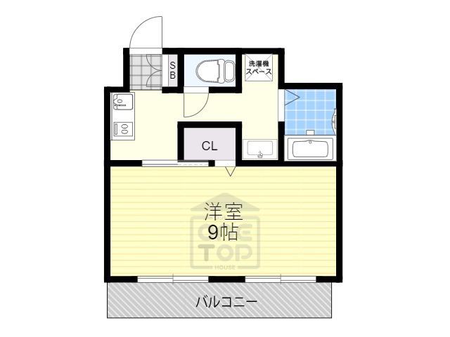 イーズ南春日丘(1K/4階)の間取り写真