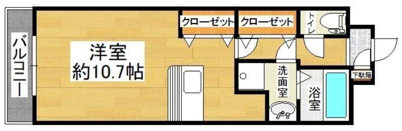 コスモス大里(ワンルーム/6階)の間取り写真