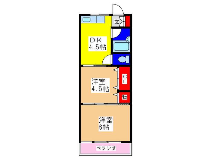 エクセレンス志村1(2DK/2階)の間取り写真