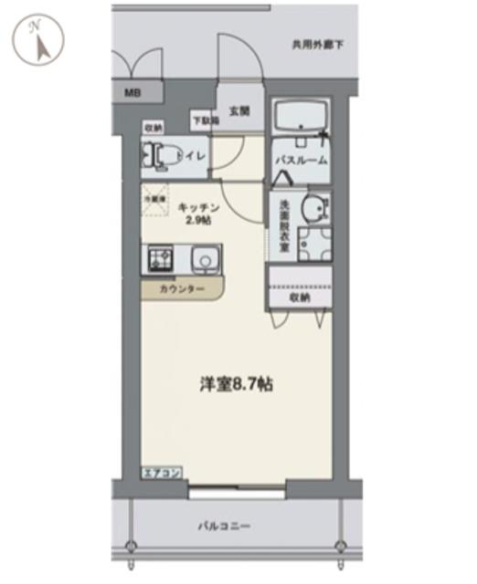 エムセレーノ(ワンルーム/2階)の間取り写真