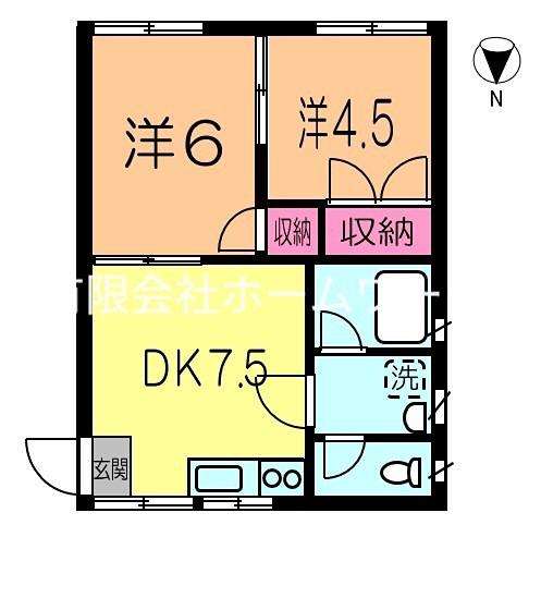 サンコーポ(2DK/2階)の間取り写真
