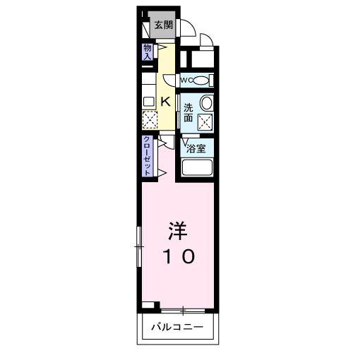 アイルヴィラK(1K/3階)の間取り写真
