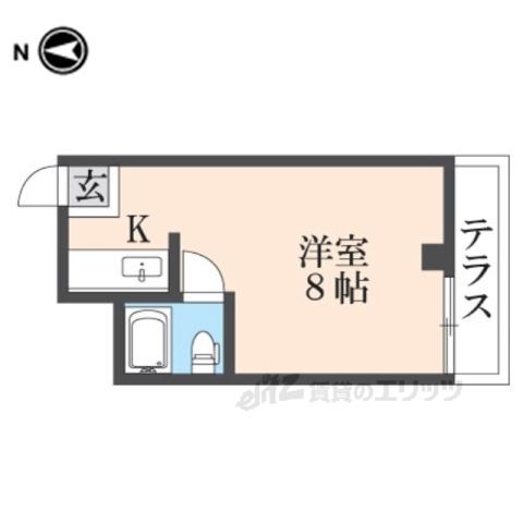 グランタック竜安寺(ワンルーム/3階)の間取り写真