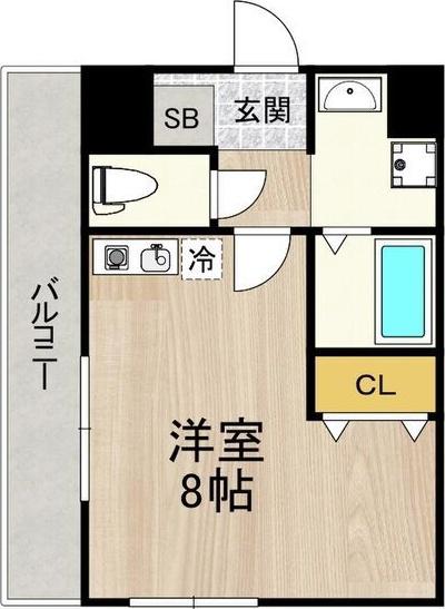 北大阪急行 緑地公園駅 徒歩10分 5階建 築29年(ワンルーム/2階)の間取り写真