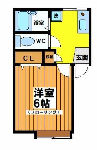 エルグレース(1K/2階)の間取り写真
