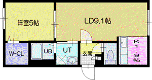RETARAひばりが丘(1LDK/4階)の間取り写真